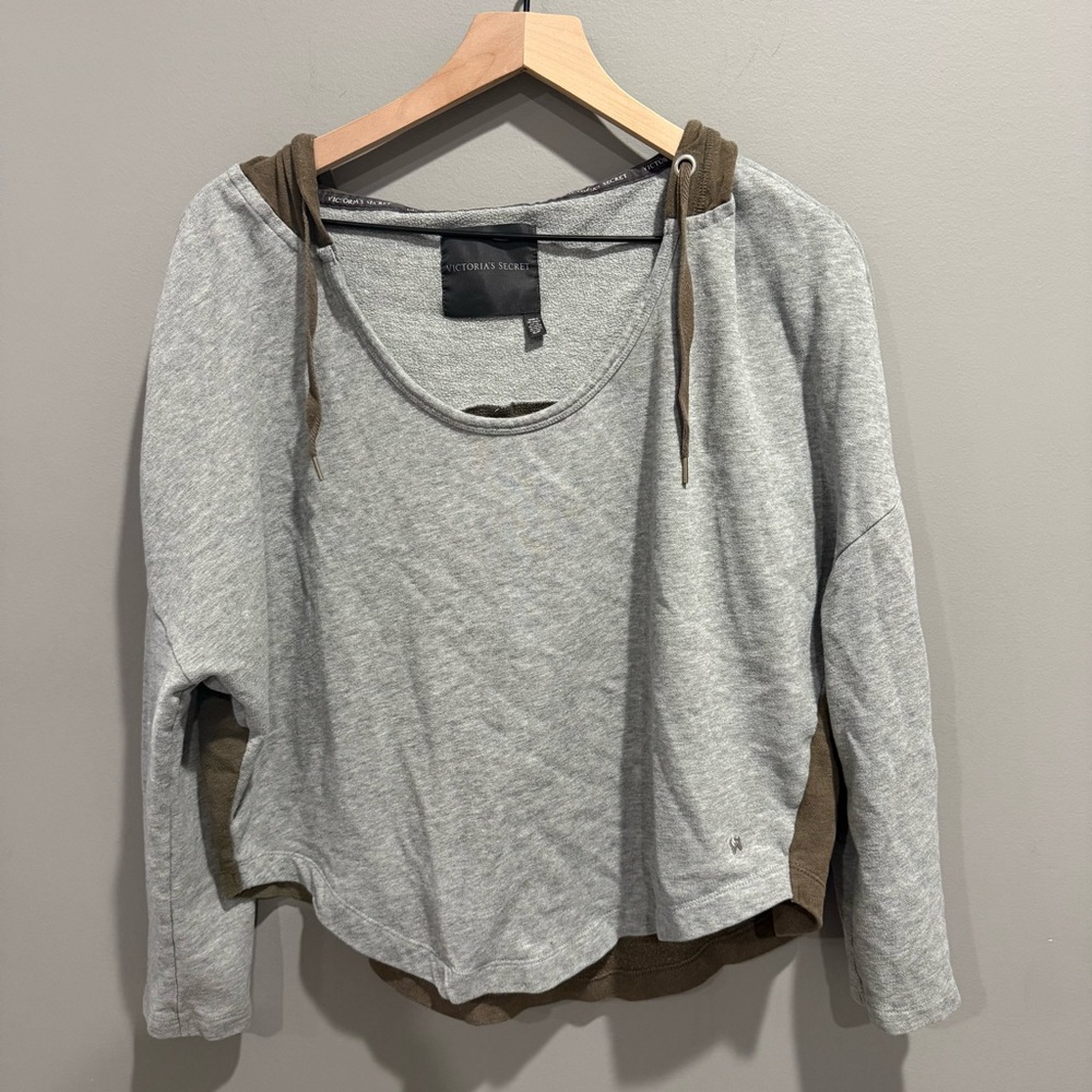 Victoria's Secret Gray and Dark Green/ Brown Hoodie size small